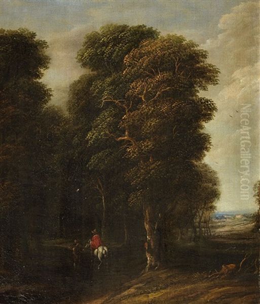 Wooded Landscape With A Rider - view 1