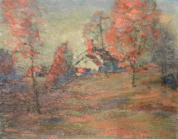 House In Fall Landscape - view 1