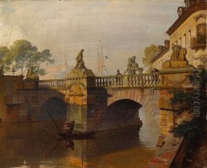 Berlin - Der Konigsgraben Mit Der Herkulesbrucke by Johann Philipp Eduard Gaertner