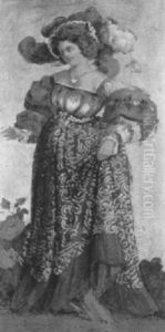 Frau In Historisierender Tracht Des 16. Jahrhunderts