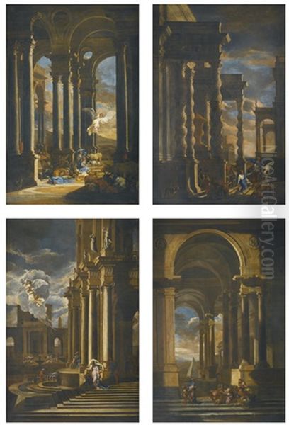 The Angel Appearing To Abraham; The Banishment Of Hagar; The Departure Of Jacob; Joseph Recognised By His Brothers (set Of 4) - view 1
