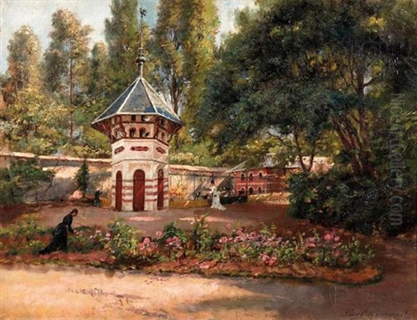 Pigeonnier Dans Un Jardin Anime, 1877 - view 1