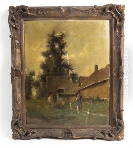 Cottage With Mother And Child