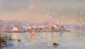 Vue Du Vieil Antibes by Julien Gustave Gagliardini