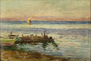 Marine Au Soleil Couchant by Julien Gustave Gagliardini