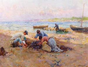 Le Retour De Peche by Julien Gustave Gagliardini