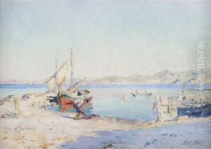 Pecheur Remaillant Le Filet by Julien Gustave Gagliardini