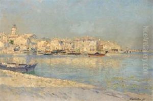 Port Mediterraneen by Julien Gustave Gagliardini