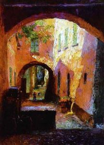Rue De Village by Julien Gustave Gagliardini