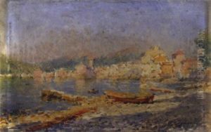 Village Au Bord De La Mediterranee by Julien Gustave Gagliardini