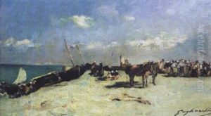 Arrivage De Poissons, Cayeux by Julien Gustave Gagliardini