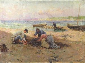 Ramasseurs De Coquillages by Julien Gustave Gagliardini