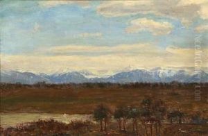 Landscape With Mountains In The Background by Paul-Leon Gagneau