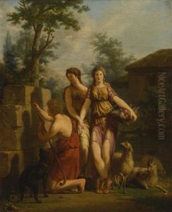 The Origin Of Painting by Benigne Gagneraux
