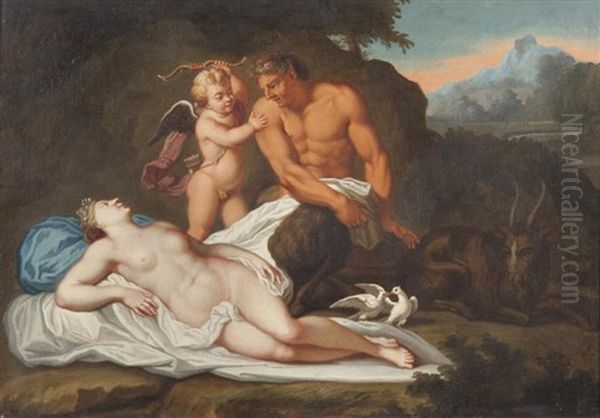 Venus Endormie Surprise Par Un Satyre - view 1