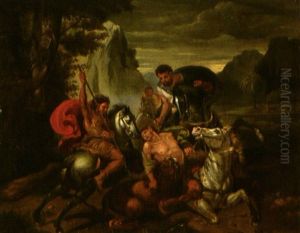 La Caccia Al Leone by Benigne Gagneraux