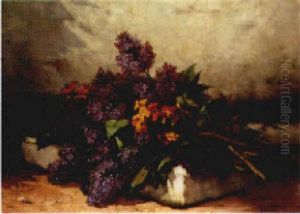 Lilac And Summer Flowers On A Step by Paul Gagneux