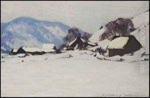 Ferme En Hiver by Clarence Alphonse Gagnon