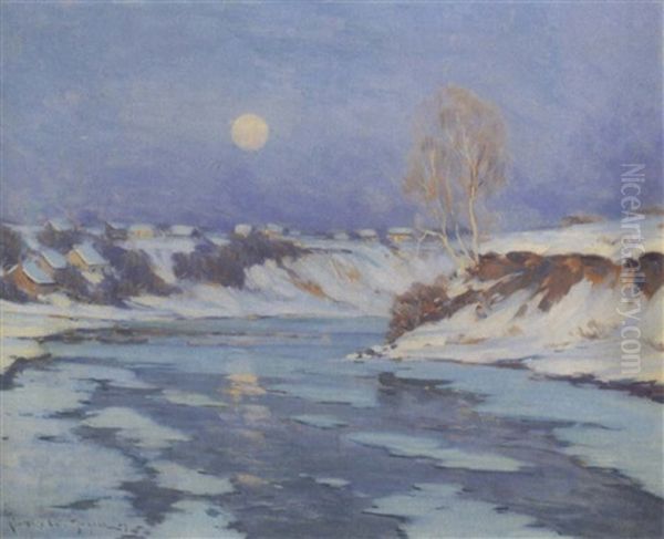 Winter Moonlight, Baie St. Paul, Quebec - view 1