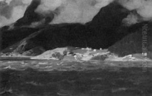 Squalls On The Mosjoen Fjord In August, Norway by Clarence Alphonse Gagnon