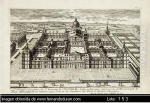 Le Royal Monastere De St Laurent De L Escurial, Bafty En Espagne Afses Prez De Madrit, Par Le Roy Philippe Ii En L' Anne 1557 Lieu De La Sepulture Des Rois Et Reines D' Espagne by Pierre Aveline
