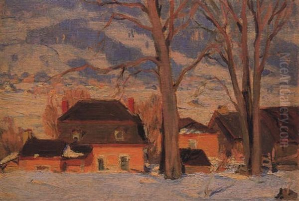 The Old Pink House, Baie St. Paul by Clarence Alphonse Gagnon