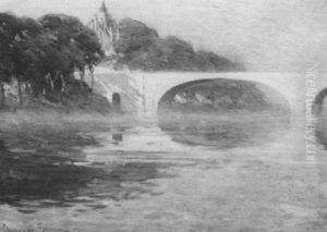 Early Morn, France - Pont De L'arche by Clarence Alphonse Gagnon