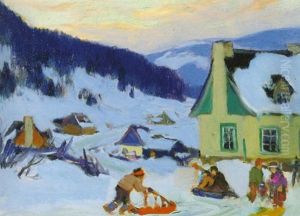 Children At Play In The Valley, Charlevoix Children At Play In The Valley, Charlevoix