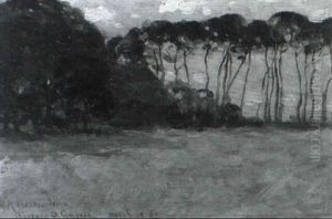 Landscape With Trees And Cottage by Clarence Alphonse Gagnon