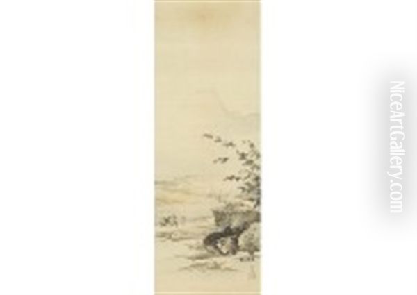 Grazing Cow In Spring - view 1
