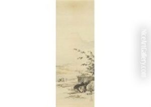 Grazing Cow In Spring by Hashimoto Gaho
