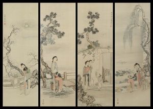 Four Scenes Of Beauties by Gai Qi
