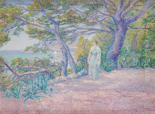 Femme A L"ombrelle En Bord De Mer - view 1