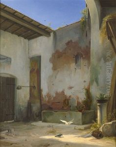 Tomba Di Romeo E Julietta- Brunnenhof In Verona by Wilhelm Gail