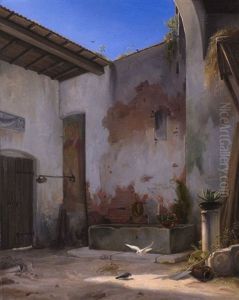 Tomba Di Romeo E Julietta Im Brunnenhof In Verona by Wilhelm Gail