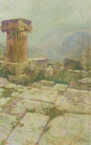 Greek Column In A Landscape Greek Column In A Landscape