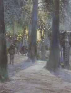 Le Parc De Bruxelles Anime by Franz Bernard Gailliard