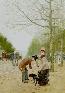 Promenade In The Park by Franz Bernard Gailliard