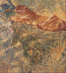 Tigre Devorant Un Paon by Franz Bernard Gailliard