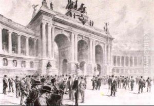 Inhuldiging Van De Eeuwfeestpaleizen Te Brussels by Franz Bernard Gailliard