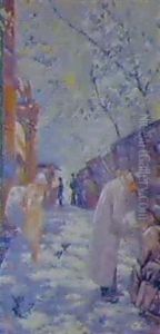 Les Bouquinistes by Franz Bernard Gailliard