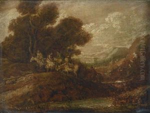 Horse Riders In A Landscape by Thomas Gainsborough