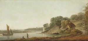 River Orwell At Harwich, With A Cottage And Figures by Thomas Gainsborough