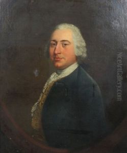 Half Length Portrait Of A Gentleman Wearing A Blue Jacket And Gold Waistcoat by Thomas Gainsborough