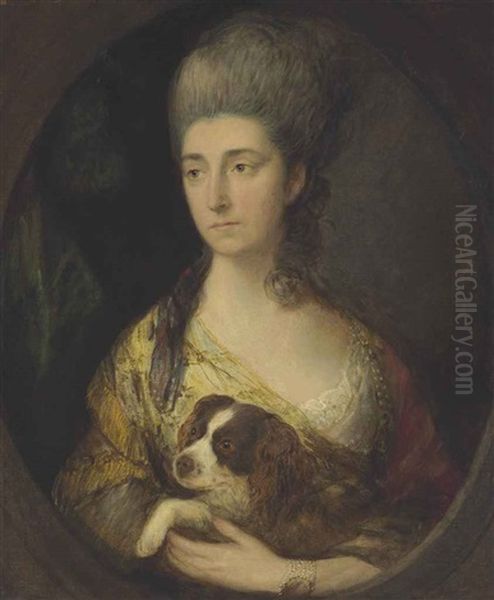 Portrait Of Lady Frederick Campbell (countess Ferrers) With A Spaniel - view 1