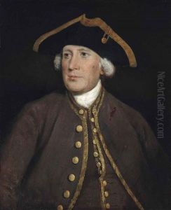 Portrait Of A Gentleman, Thought To Be James Lacy (1696-1774), Half-length, In A Brown Coat With Gold Trim And A Tricorn Hat