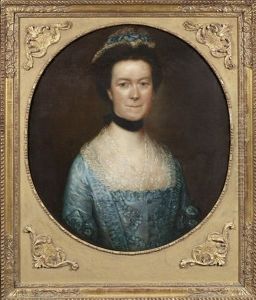 Portrait Of Catherine Warneford, Nee Claverley, Of Warneford Place, Half-length, In And Blue Silk Dress, And A Lace Finchu