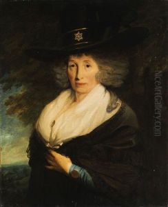 Portrait Einer Dame Mit Weitem, Schwarzem Hut Uber Grau Gepudertem Haar by Thomas Gainsborough