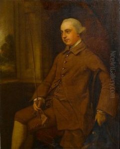 Portrait Of Humphrey Hall Of Goldings, Bengeo, Herts And Manadon, Near Plymouth, In A Brown Coat And Breeches, Seated In An Interior