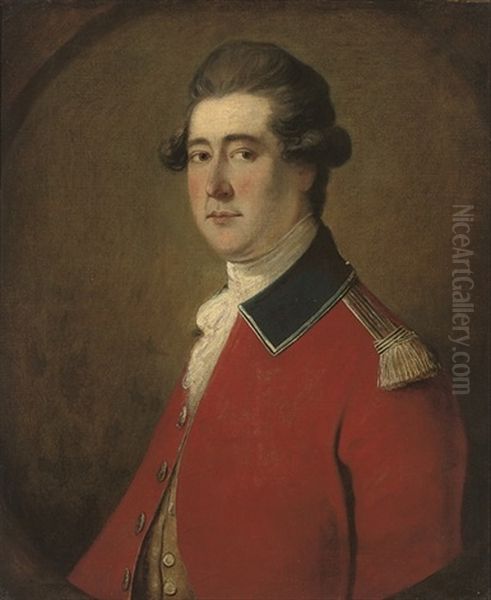 Portrait Of An Officer In A Red Coat With Gold Epaulets - view 1